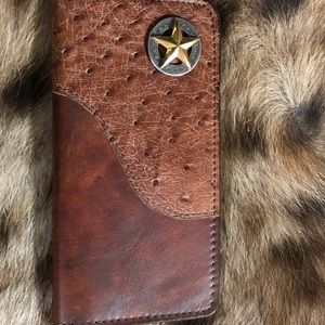 Custom leather ostrich wallet